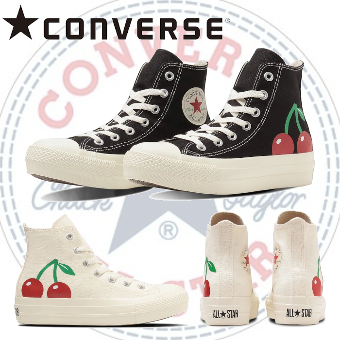 【厚底】コンバース オールスター PLTS チェリープリント HI
