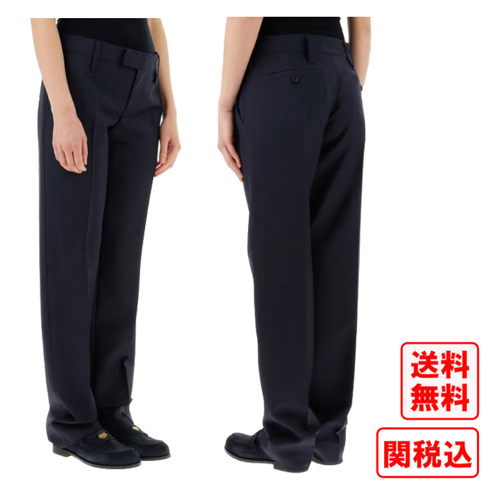 関税・送料込 MIU MIU Dark blue mohair blend パンツ