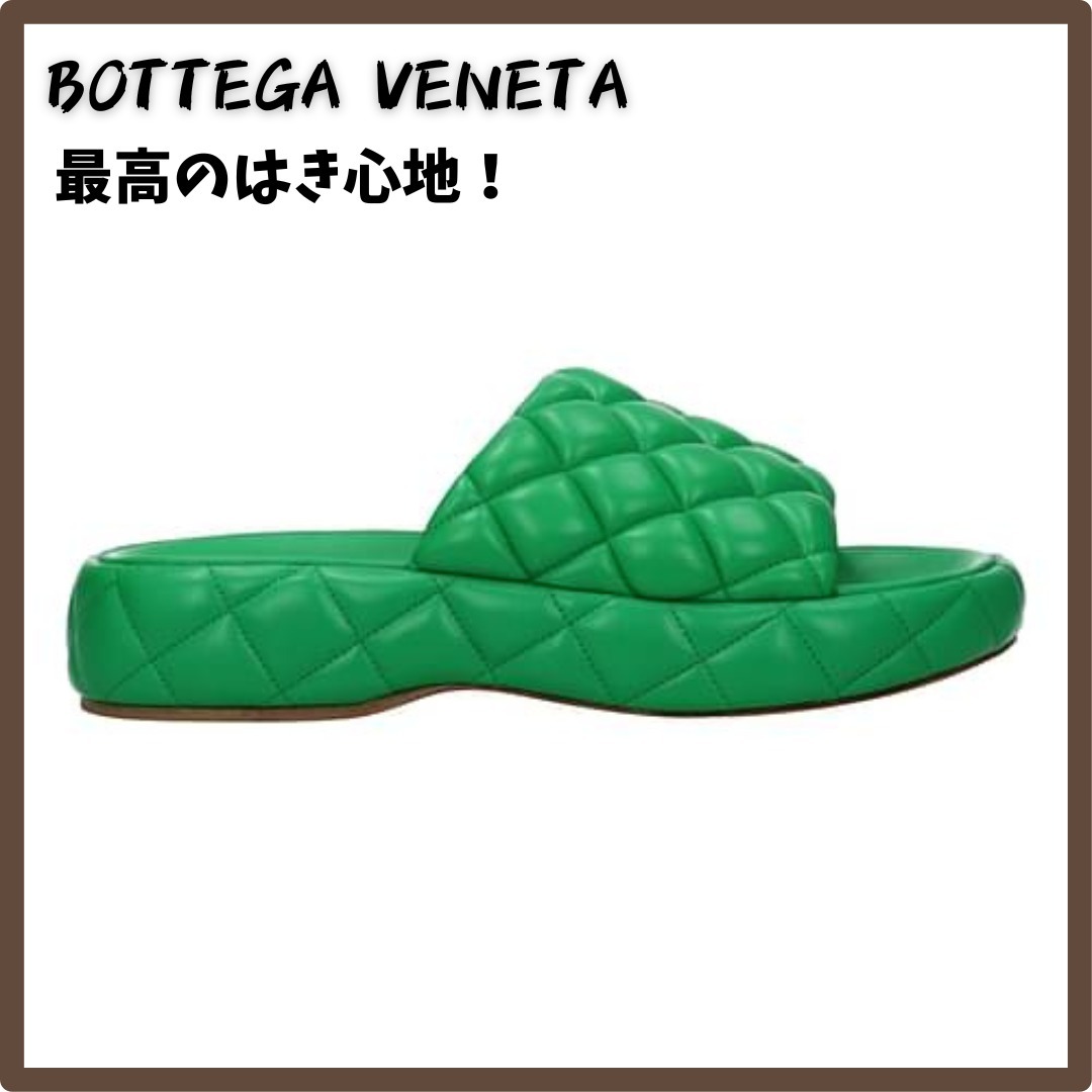 【sale】ボッテガ・ヴェネタ スリッパ PADDED 女性 皮革 緑 ERBA