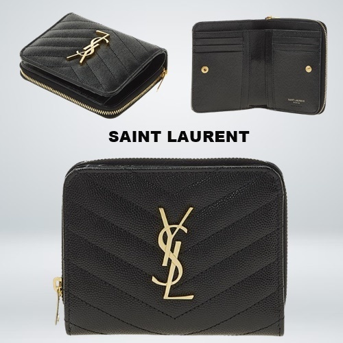 Saint Laurent サンローラン 小銭入れ付き 折りたたみ財布