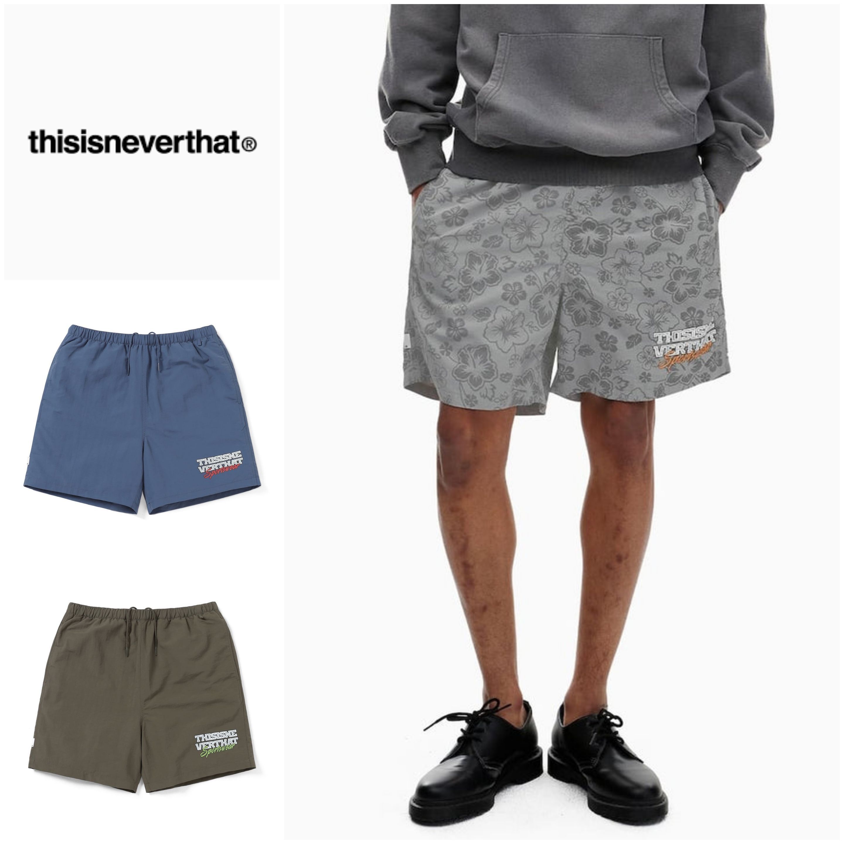さらに100円引き◆thisisneverthat◆Big Logo Nylon Shorts