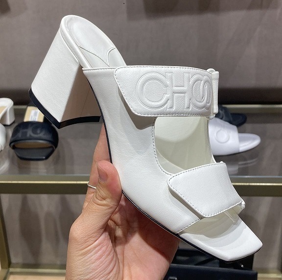サンダル・ミュール JIMMY CHOO CHOO NAPPA MEDIUM HEEL SANDALS