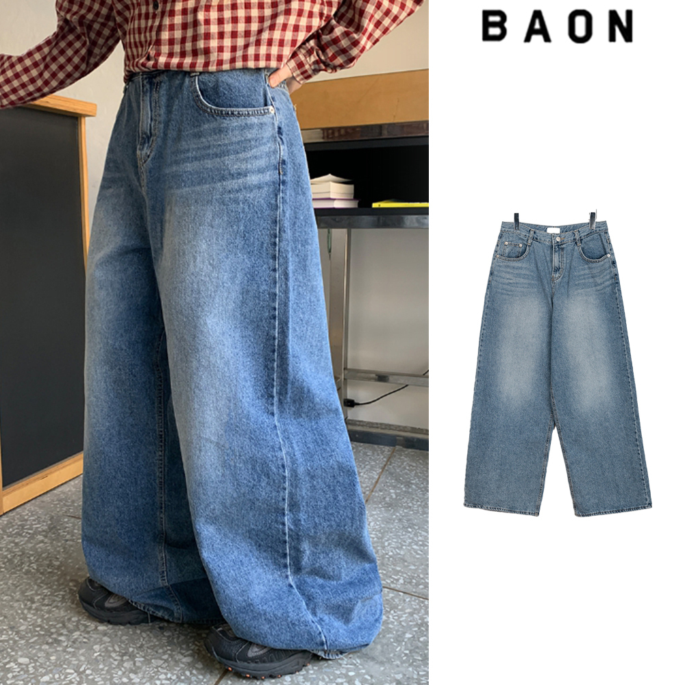 【BAON】Ryudo Wide Washing Denim Pants