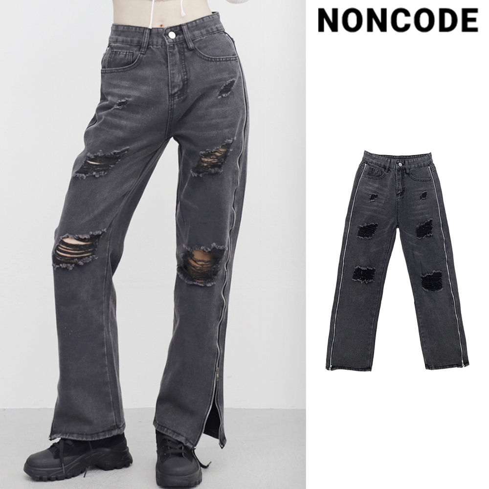 【NONCODE】Deo Side Zipper Denim Pants