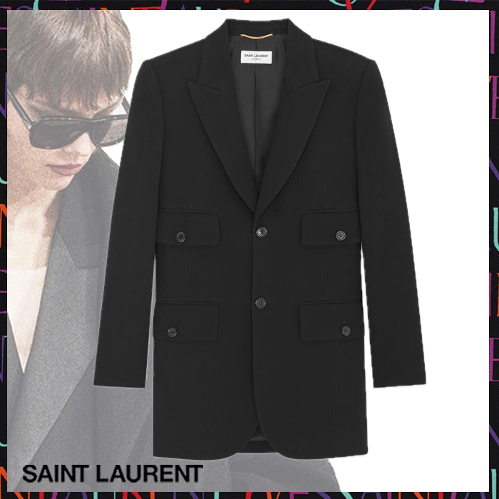 Saint Laurent《シングルブレスト ジャケット》ブラック 直営店