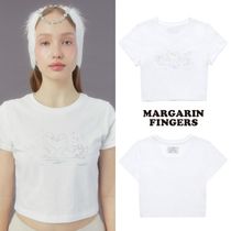 【MARGARIN FINGERS】SWAN HOT FIX CROP T-SHIRT