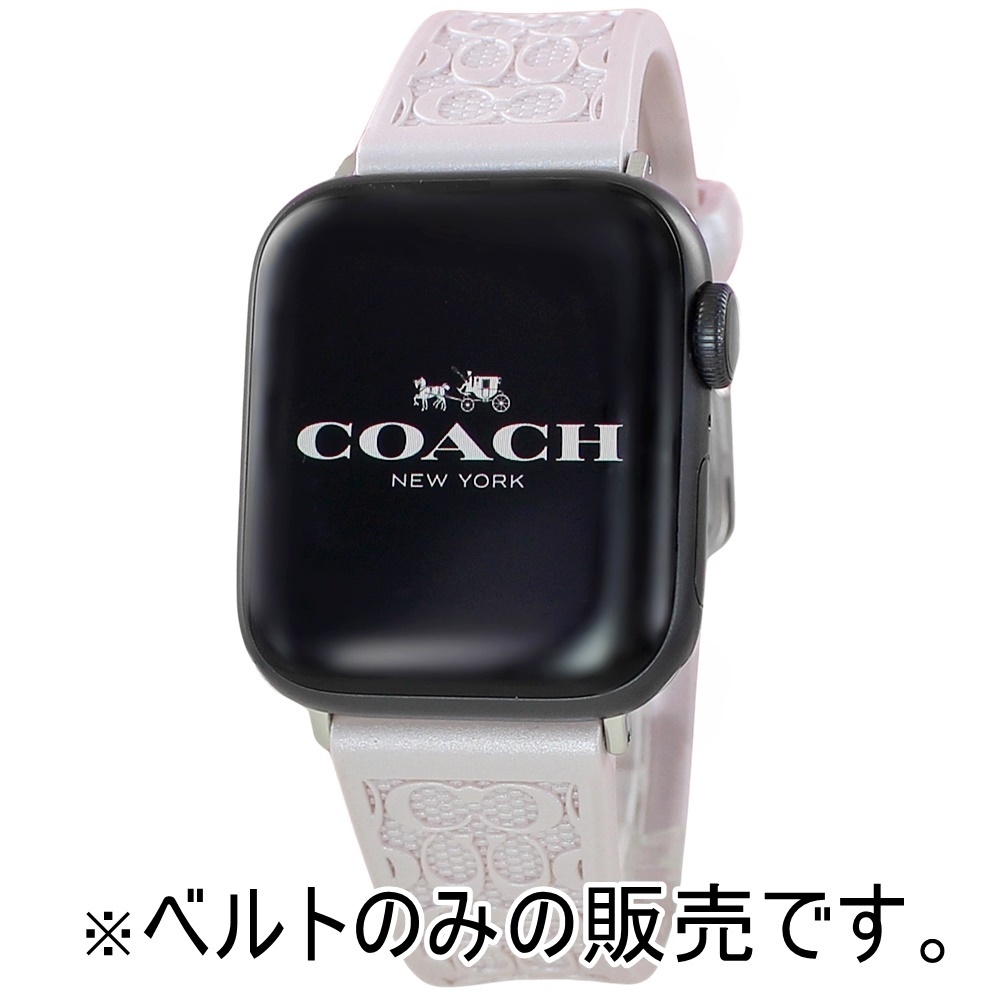 コーチ アップルウォッチ バンド ラバー ベルト パールピンク