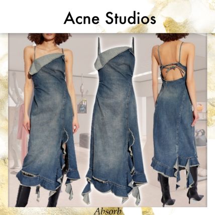 Acne Studios Dresses Casual Style Denim Sleeveless Plain Cotton Long