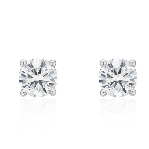 【HYERES LOR】24SS★ Diamond 14K(W) 0.5ct Solitaire Earrings
