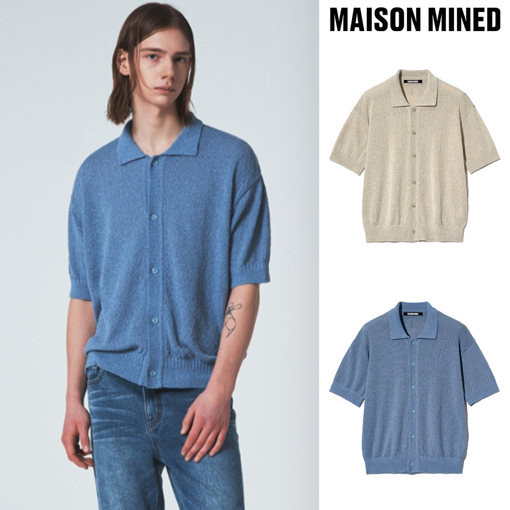 【MAISON MINED】24SS★ SLOP BOUCLE HALF CARDIGAN