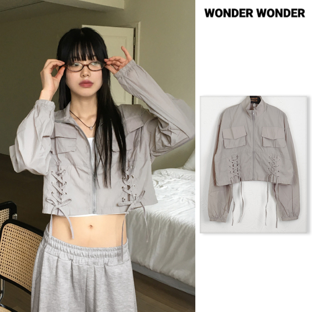 【WONDER WONDER】Cult Nylon Strap Corset Crop Windbreaker Jp