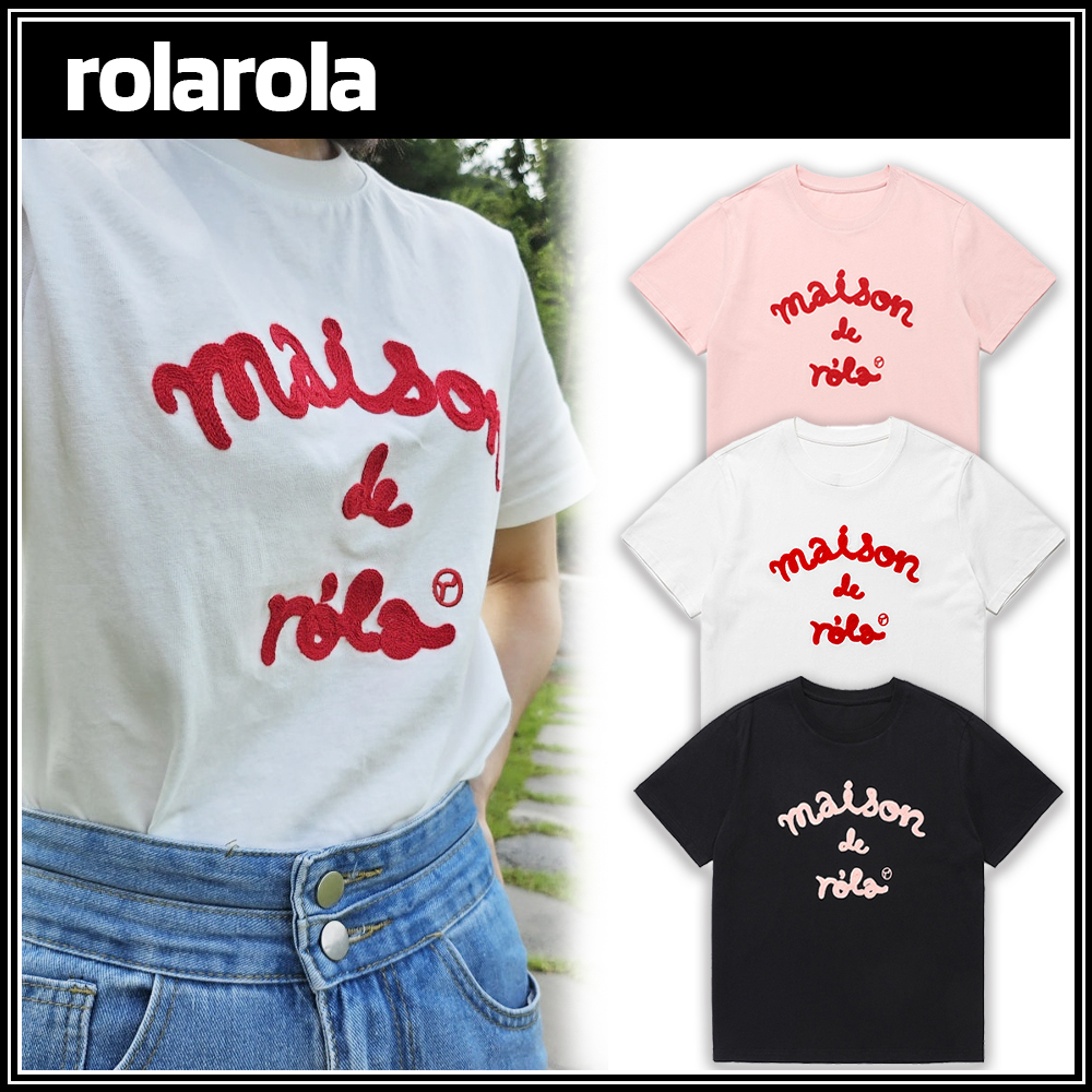 新作【ROLAROLA】MAISON DE ROLA EMBROIDERY T-SHIRT4色◆送料込