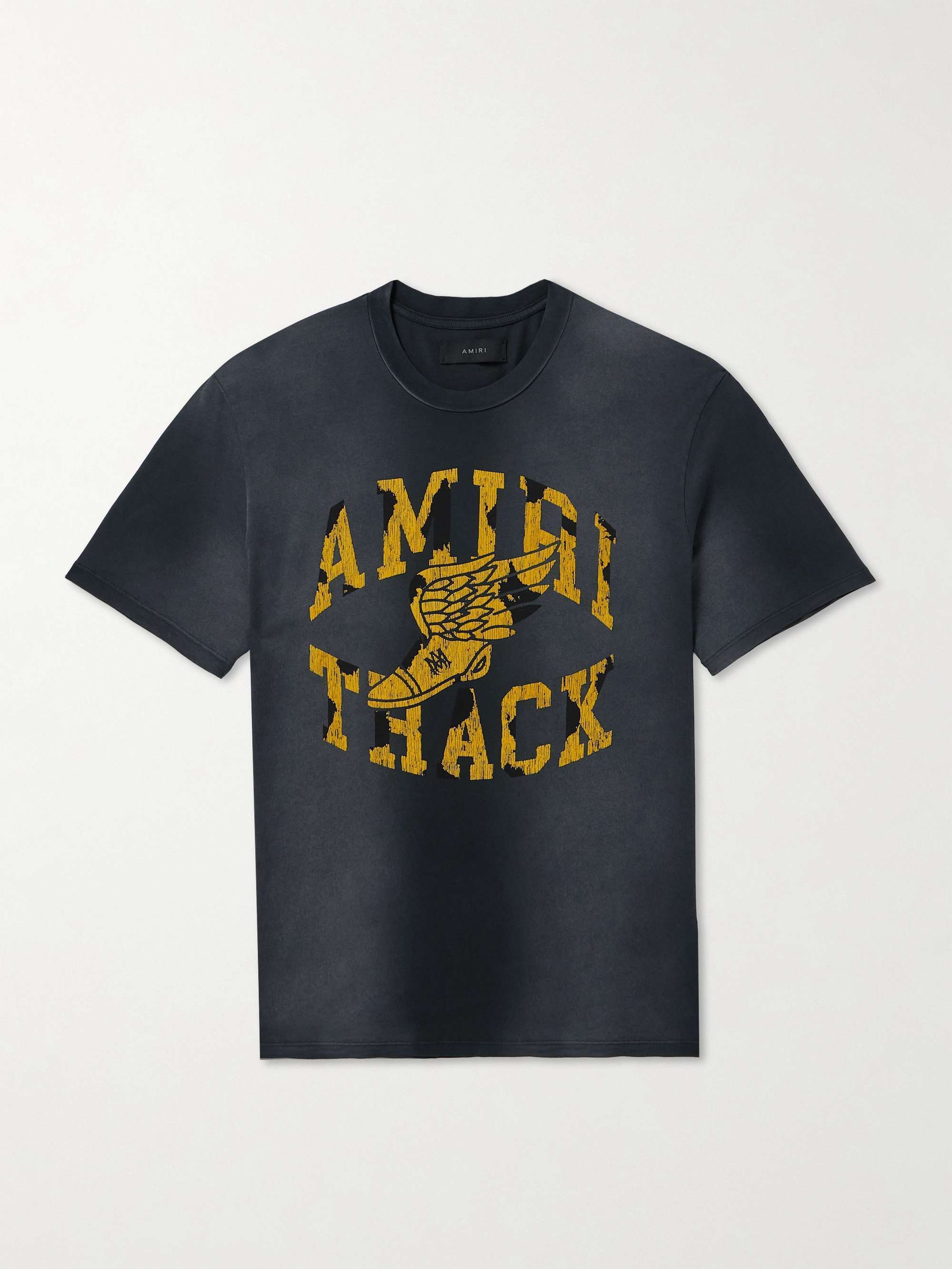 《上質な質感》【AMIRI】フロック加工ロゴ入りTシャツ