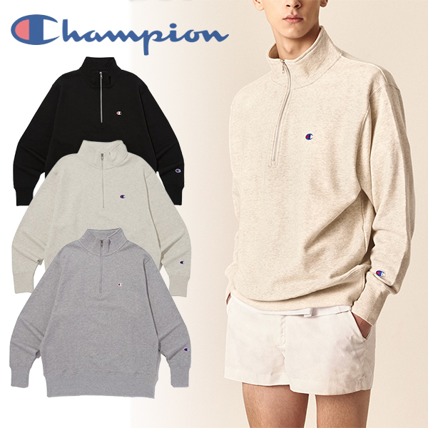 【CHAMPION】CロゴFrench Terryハーフハウススウェット