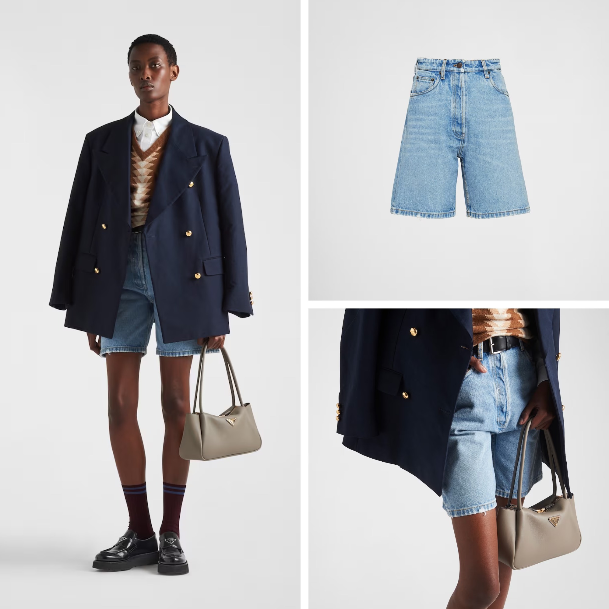 《送料無料》PRADA Denim Bermudas