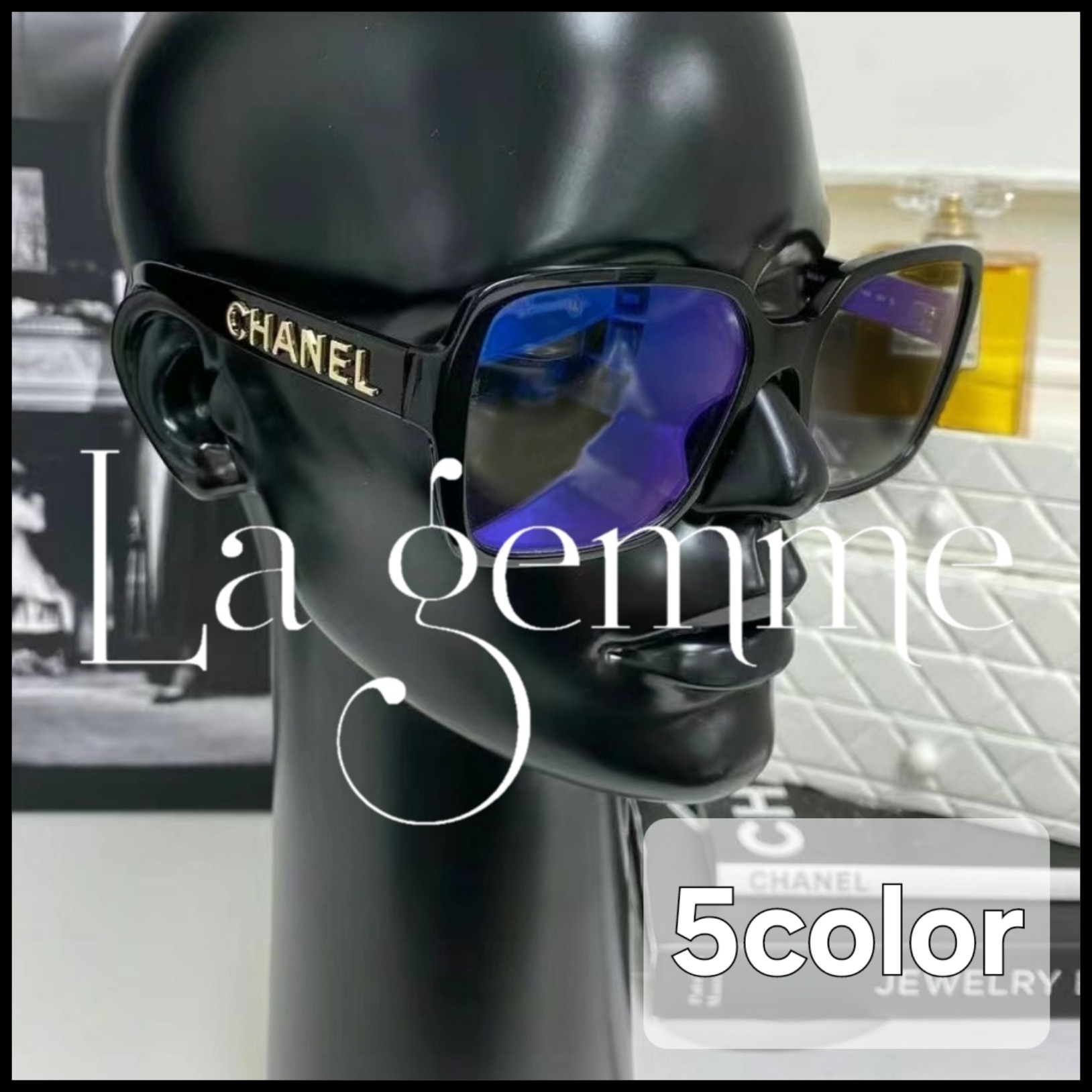 国内発送★即納！【CHANEL】ロゴ スクエア シェイプ アイウェア