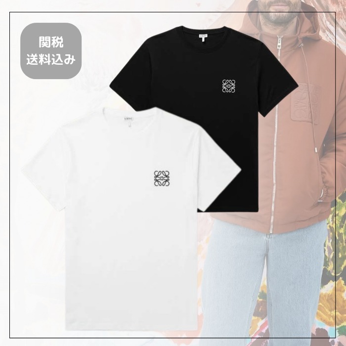 《洗練された印象》【LOEWE】ロゴ刺繍コットンジャージーTシャツ