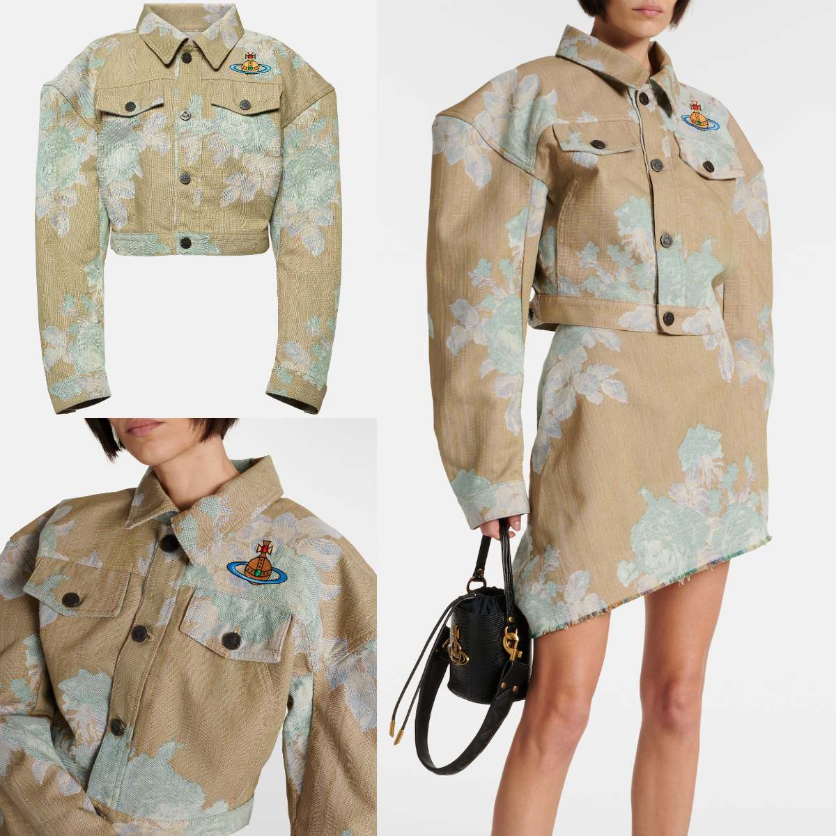 VIVIENNE WESTWOOD* プリントデニムクロップドジャケット