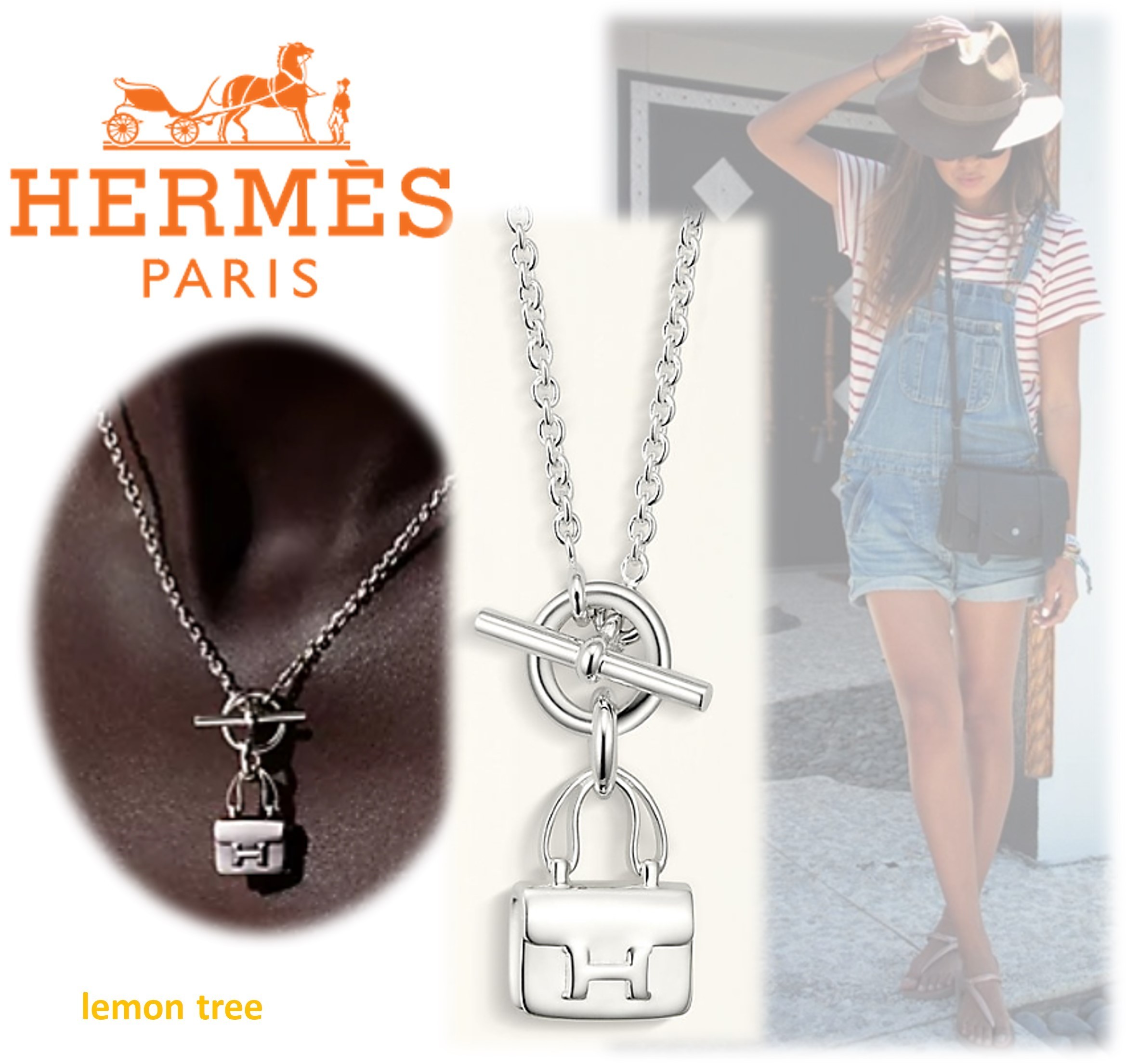【HERMES】Amulettes Constance ネックレス シルバー