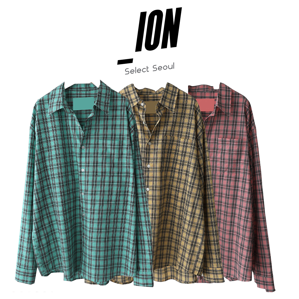 シャツ IONSEOUL Ruins Check Overshirt 4JH138