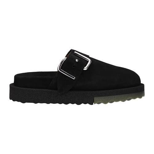 サンダル OFF-WHITE MEN'S SLIPPERS AND CLOGS BLACK SUEDE