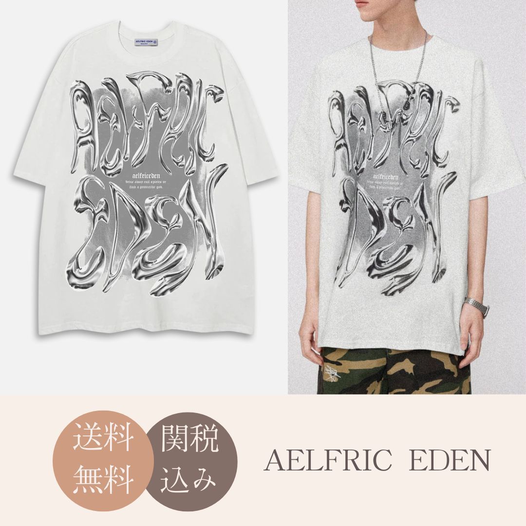 【Aelfric Eden】未来的なリキッドメタルデザイン T シャツ