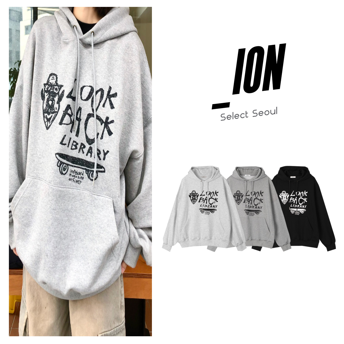 パーカー・フーディ IONSEOUL Lookback Board Hood-T (3color) 4JH139