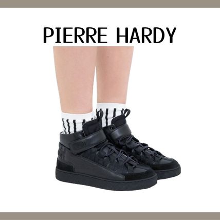 Pierre Hardy Low-Top Rubber Sole Casual Style Plain Leather Elegant Style Logo