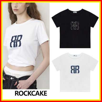 ROCKCAKE T-Shirts Plain Short Sleeves T-Shirts