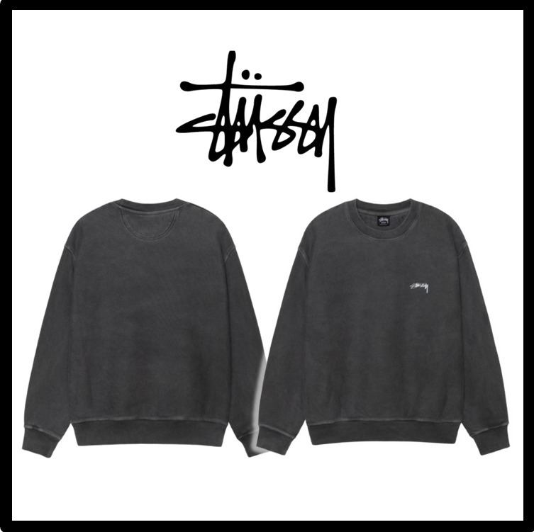 ★関税込★STUSSY★SMOOTH STOCK CREW PIGMENT DYED★BLACK★