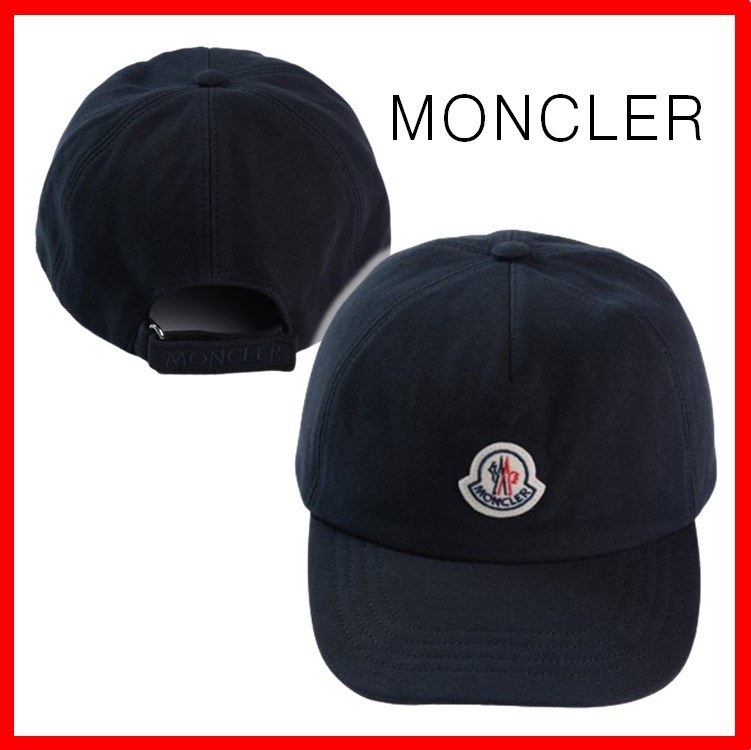 ☆韓国の人気☆【MONCLER】☆ロゴ キャップ 帽子☆BLACK☆