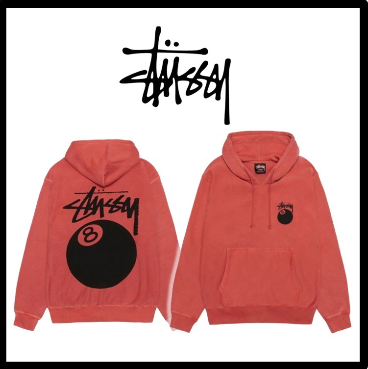 ★送料・関税込★STUSSY★8 BALL HOODIE PIGMENT DYED★GUAVA★
