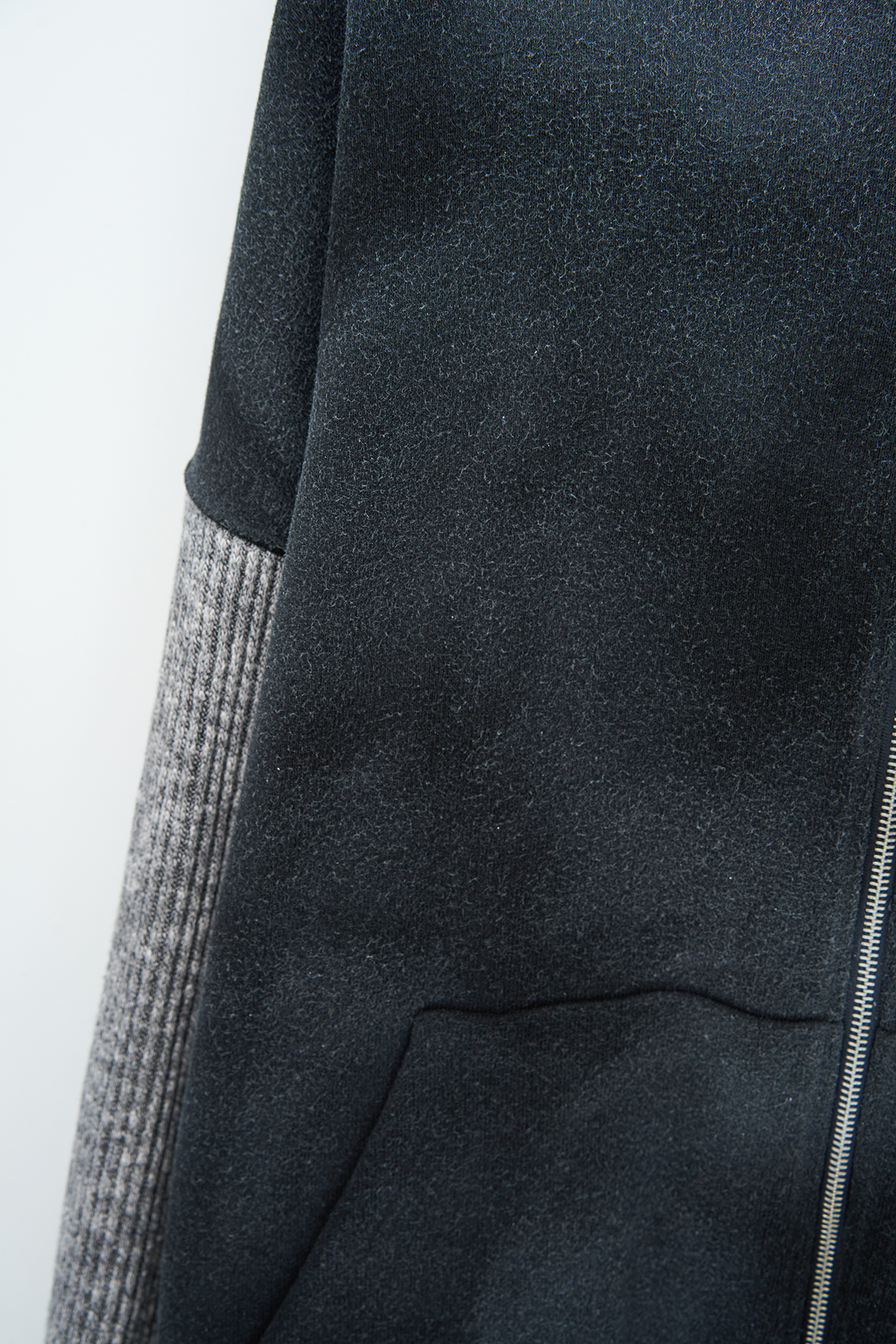HI FI FNK】Spray Mix Knit Zip Hoodie