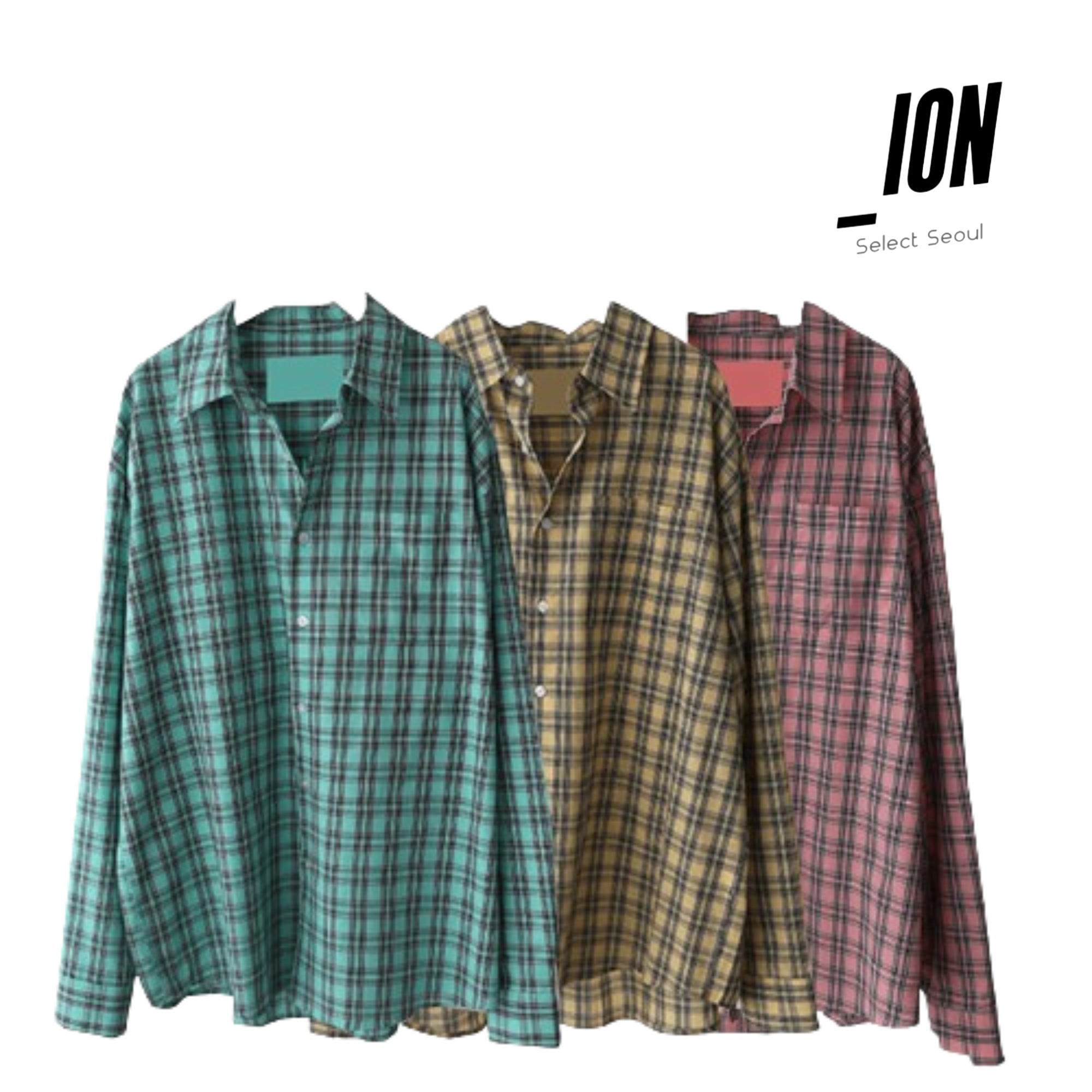 シャツ IONSEOUL Ruins Check Overshirt