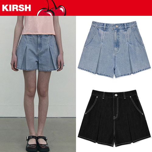 ★2024SS新作★KIRSH★FLARE SHORT DENIM PANTS