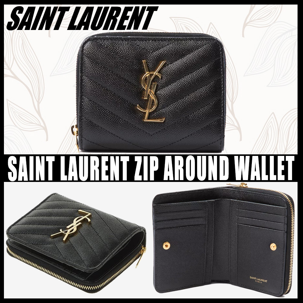 ◆正規品◆SAINT LAURENT COMPACT ZIP AROUND WALLET◆送料込◆