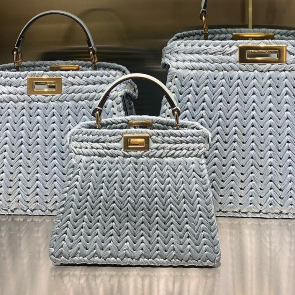 FENDI】ピーカブー ISeeU プチ インターレースレザー ラフィア