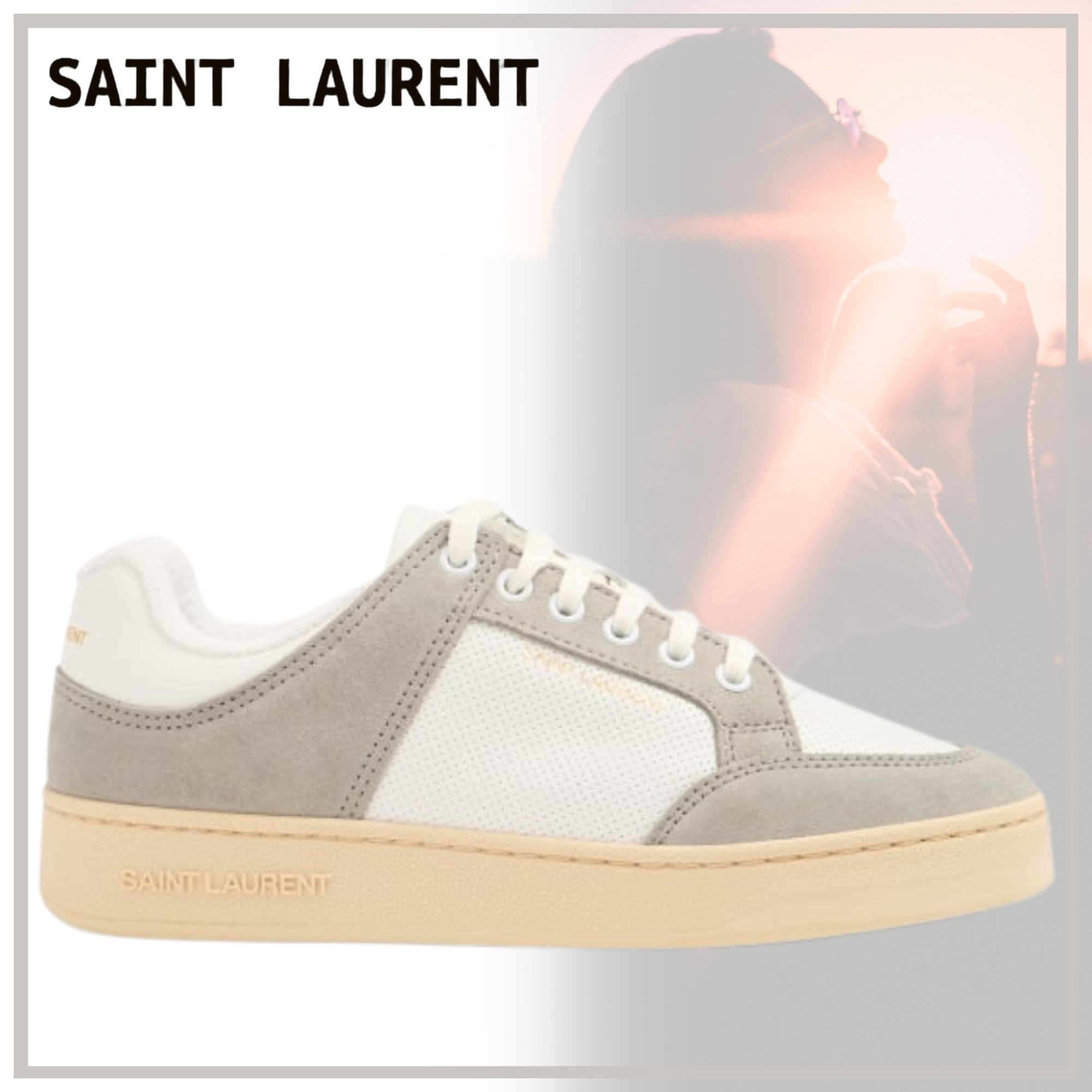 万能な【SAINT LAURENT】SL61 ロートップ レザースニーカー 24SS