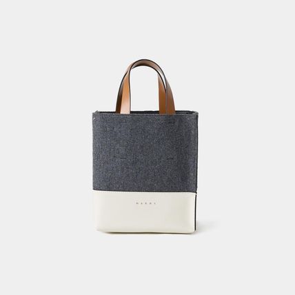 MARNI マルニ トートバッグ グレーx黒 - 2108425Y0046 グレー（灰色）系 MARNI(マルニ) トートバッグ(レディース
