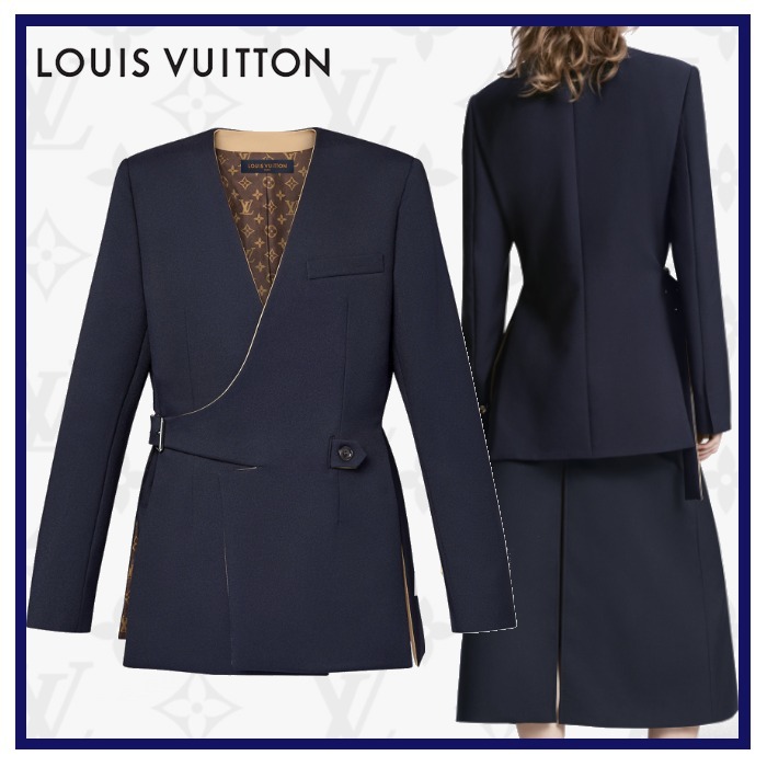 Louis Vuitton《テクニカルギャバジンラップブレザー》紺 直営店