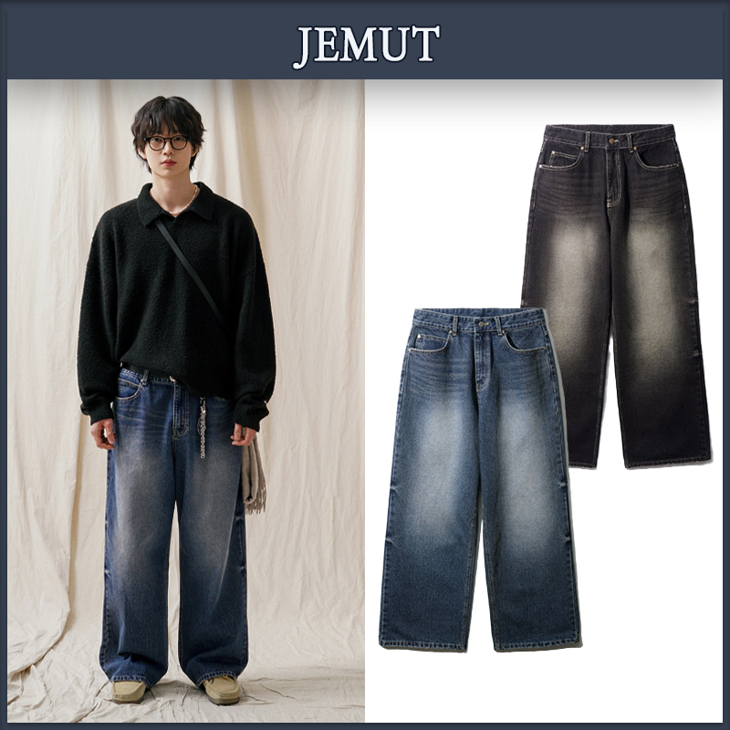 【JEMUT】★男女兼用★ドミンゴ ワイドデニムパンツ2色
