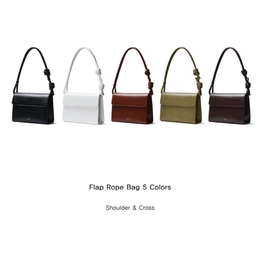 ショルダーバッグ・ポシェット [4OUR B] Flap Rope Shoulder & Cross Bag (BROWN) 4OUR B] Flap Rope Shoulder & Cross Bag (BLACK) (ショルダー