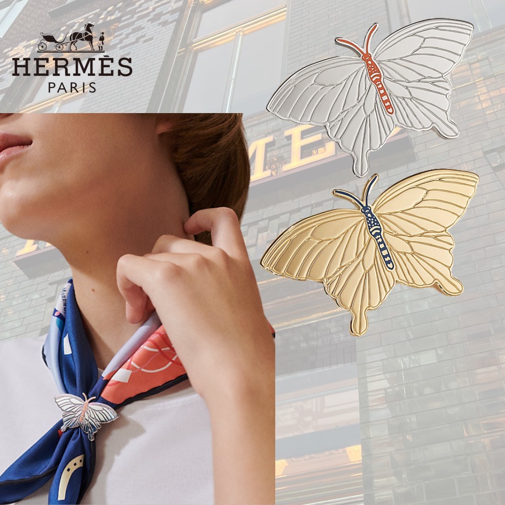 【コーデのポイントにもなる】HERMES Papillon ツイリーリング