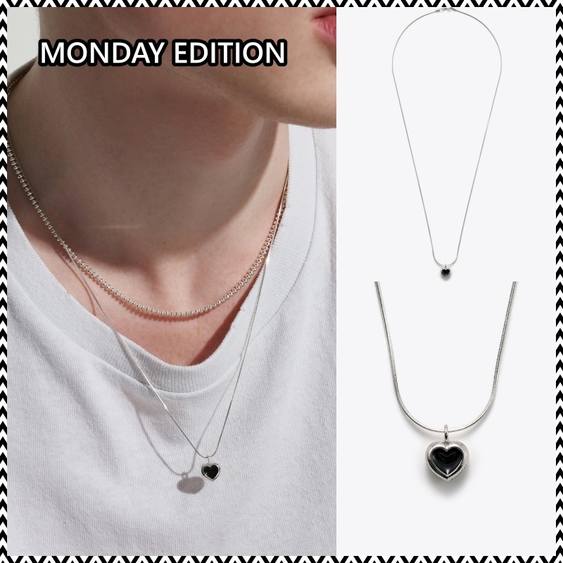 《MONDAY EDITION》 BABY HEART BLACK NECKLACE