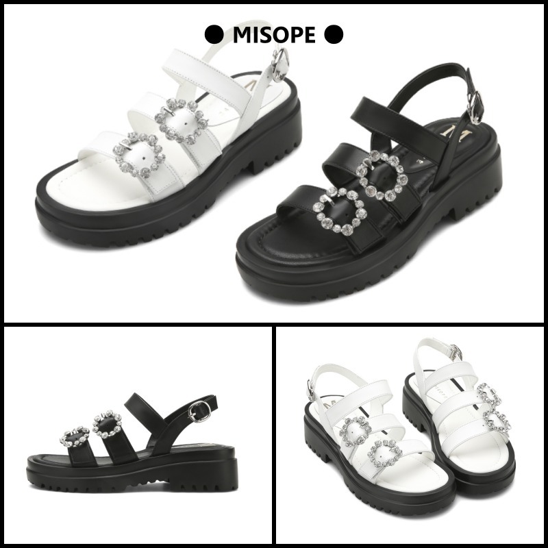● MISOPE ● 快適な5cm Jewelry 3Strap クッションサンダル