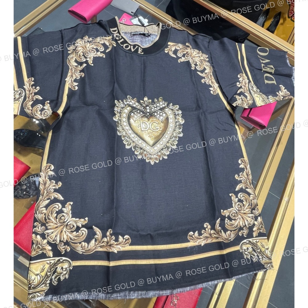 本物保証/Dolce & Gabbana DG ロゴプリント 半袖 Tシャツ 人気