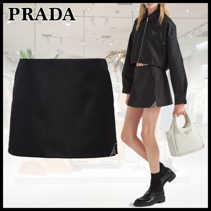 PRADA Mini Short Logo Mini Skirts