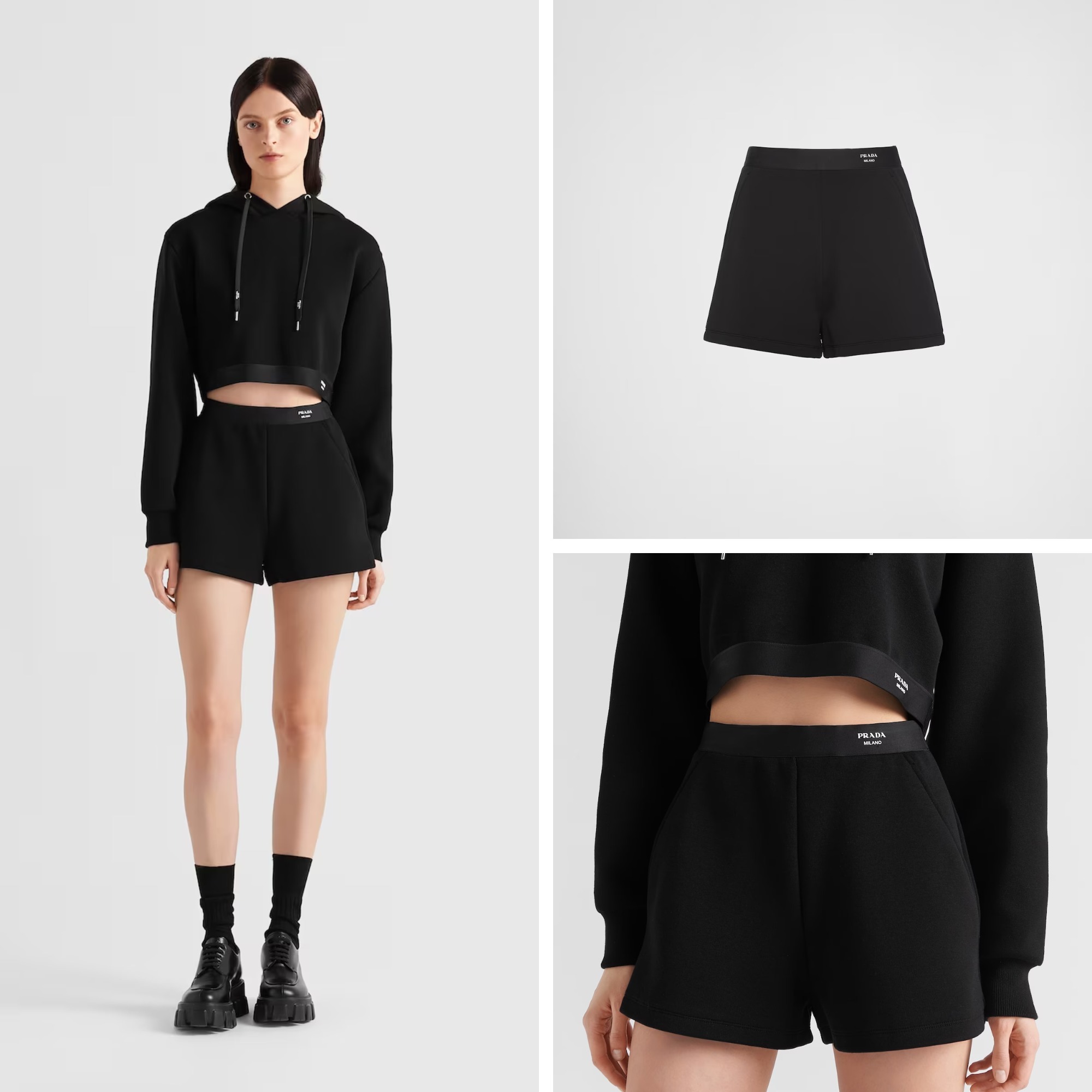 《送料無料》PRADA Cotton and Re-Nylon shorts