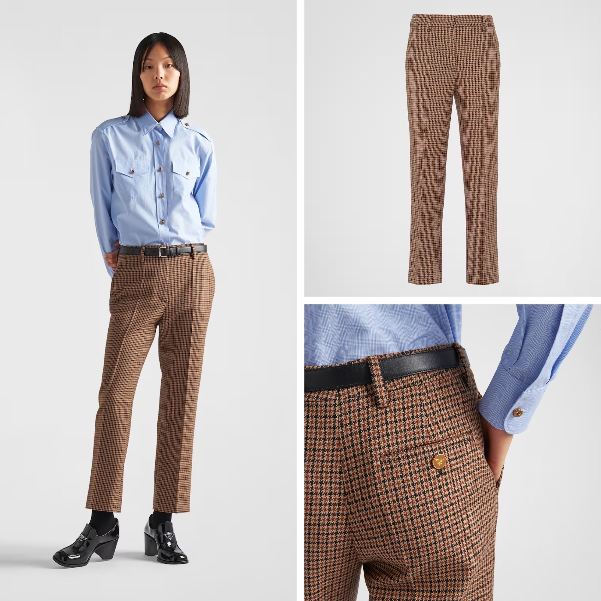 《送料無料》PRADA Houndstooth check pants