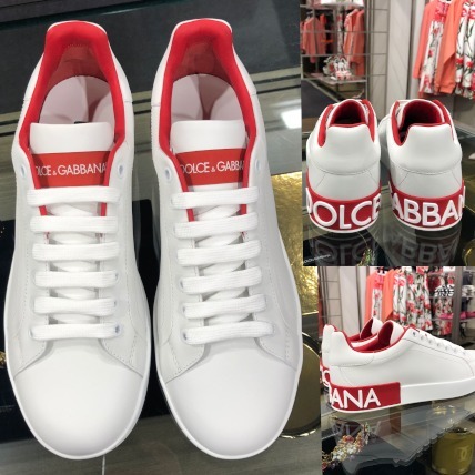 Dolce & Gabbana カーフスキン ロートップ ロゴ スニーカー